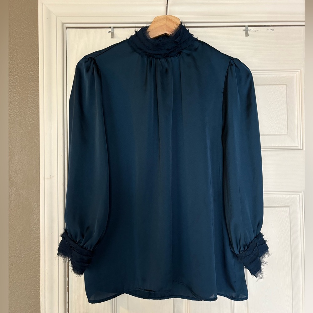 Zara high collar satin effect blouse
